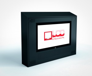 sloped top LCD TV enclosures