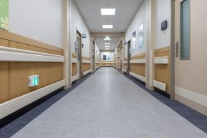 anti-ligature TV enclosure installed in behavioral health unit to reduce ligature risk